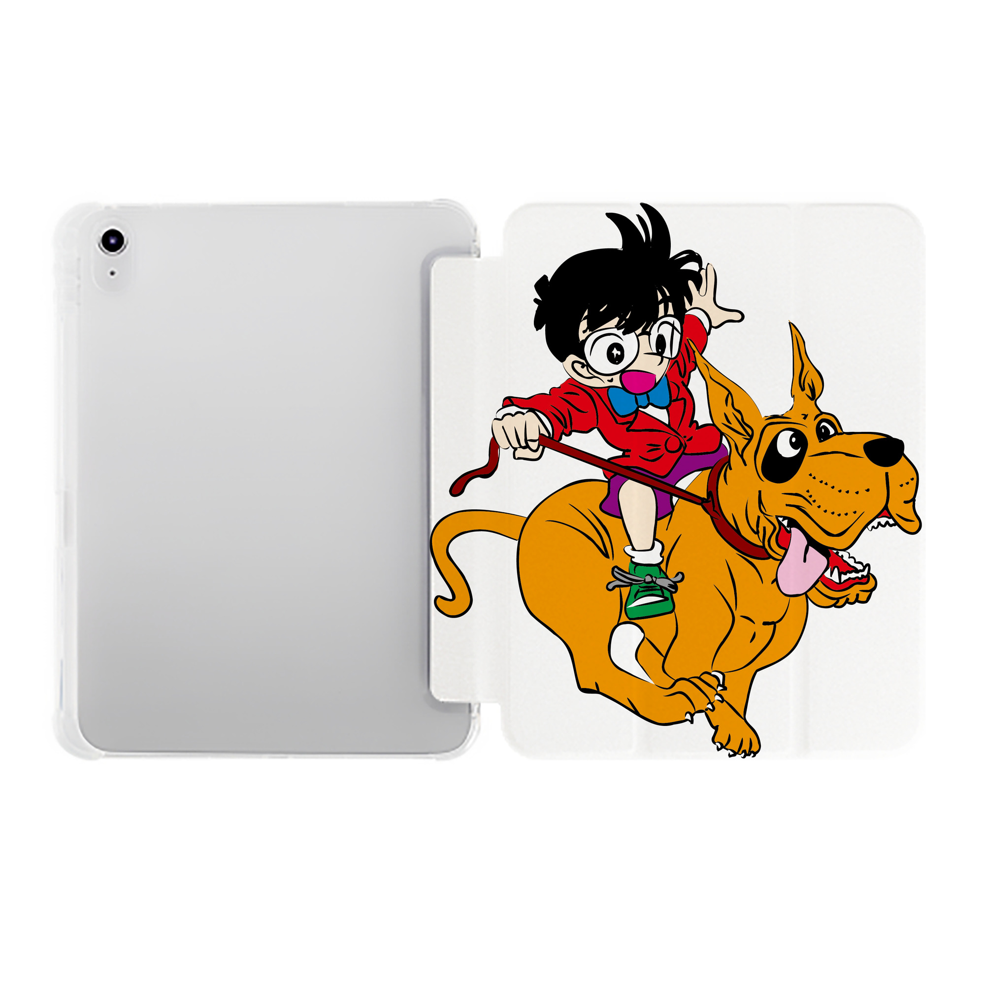 （画像用） 名探偵コナン 江戸川 コナン Detective Conan Conan Edogawa IPad ケース ペン収納付き 三つ折りスタンド PUレザー×シリコン 対応機種9.5/10.5/10.9インチ